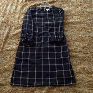 Black checkered print dress